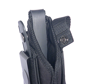 Leather lining leading edge of side holster