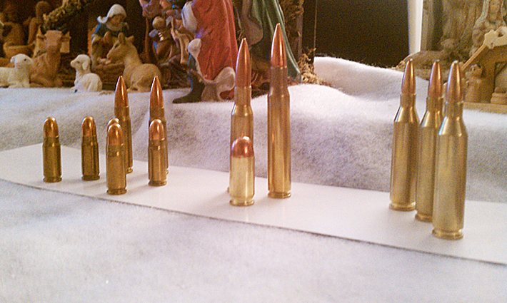 Nativity Scene Using Ammunition